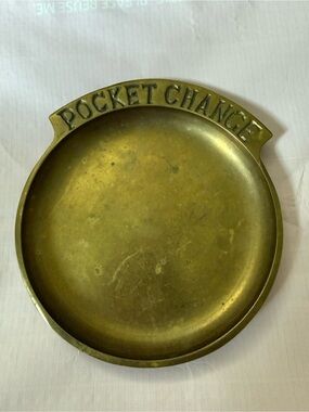 Vintage Brass 'Pocket Change' Coin Tray #3